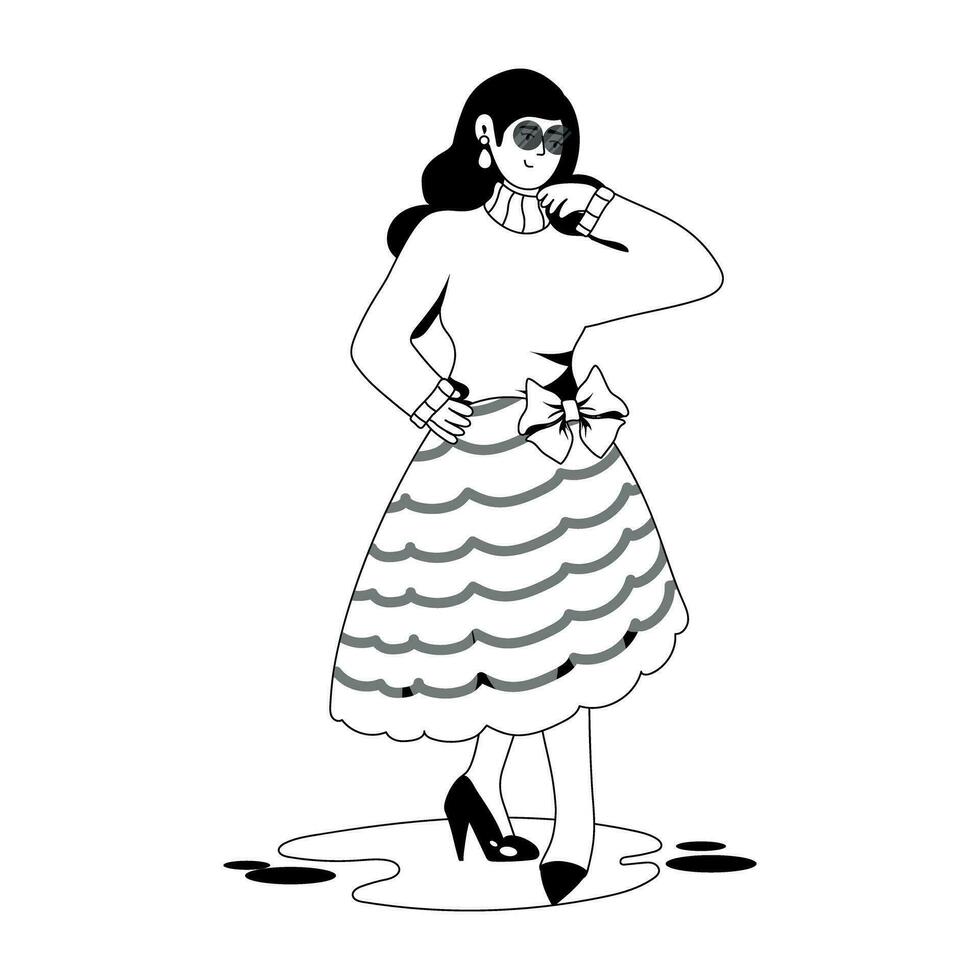 Trendy Female Model vector