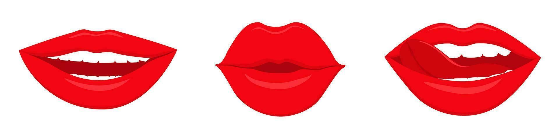 Set Icon of the lips. Vector illustration