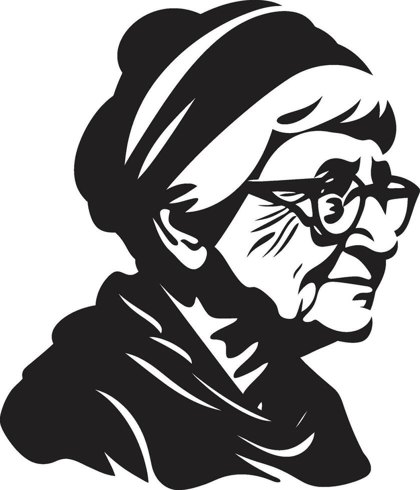 Senior Womens Wisdom in Vector Art Reflecting on Age Old Women Vector Graphics