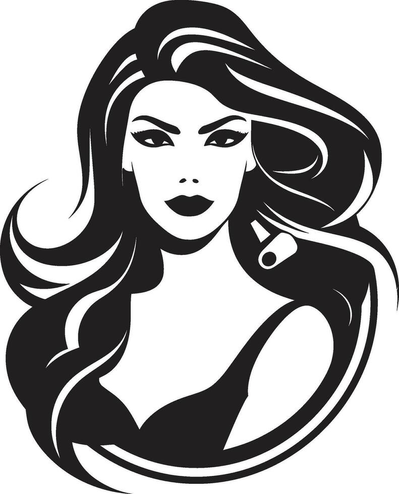Curly Perfection A Vector Illustration of Hair Curling Irons The Signature Look Stylish Hair Salon Logo in Vector