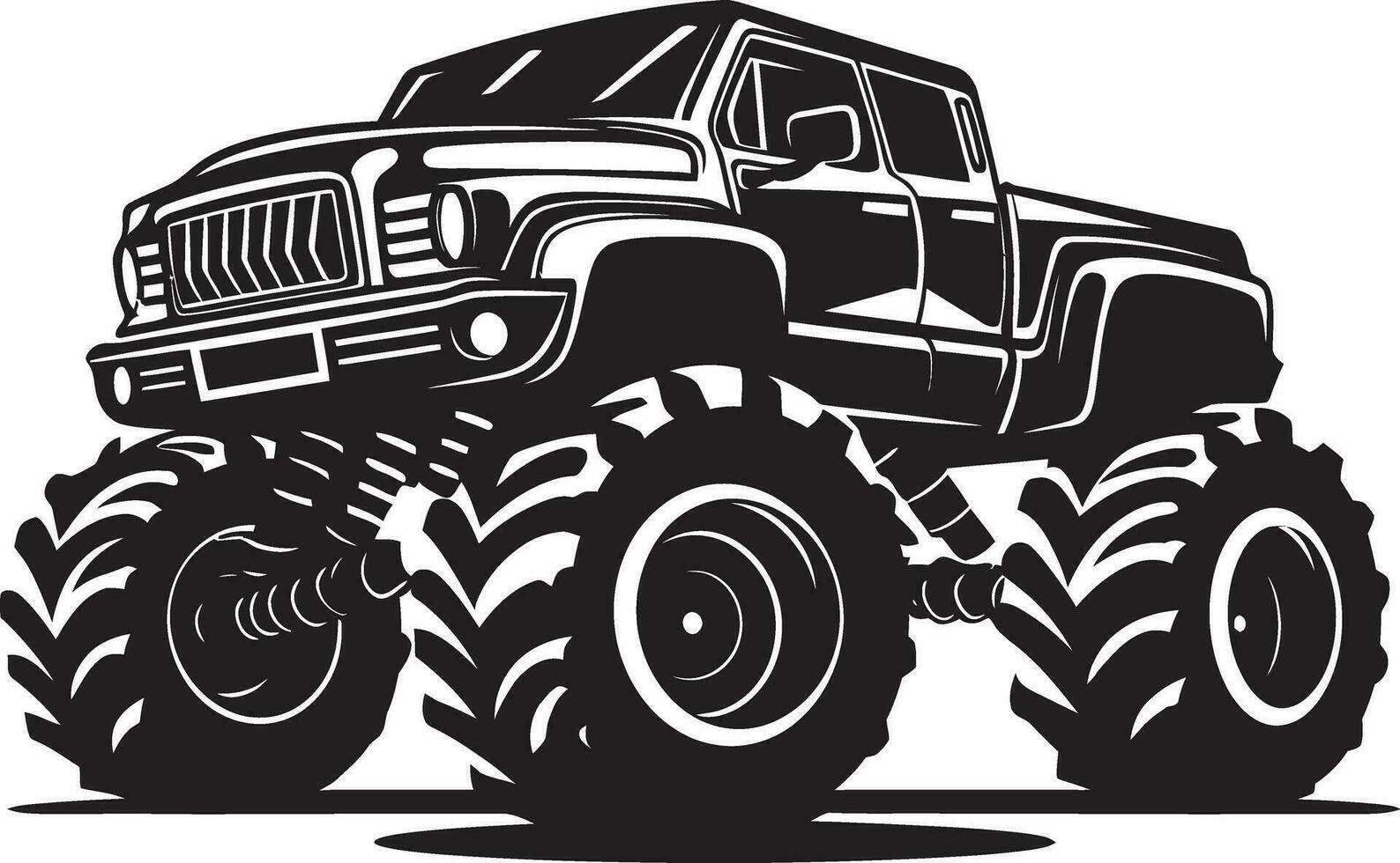 Thrill Seeking Monster Truck Illustration Urban Assault Monster Truck Design vector