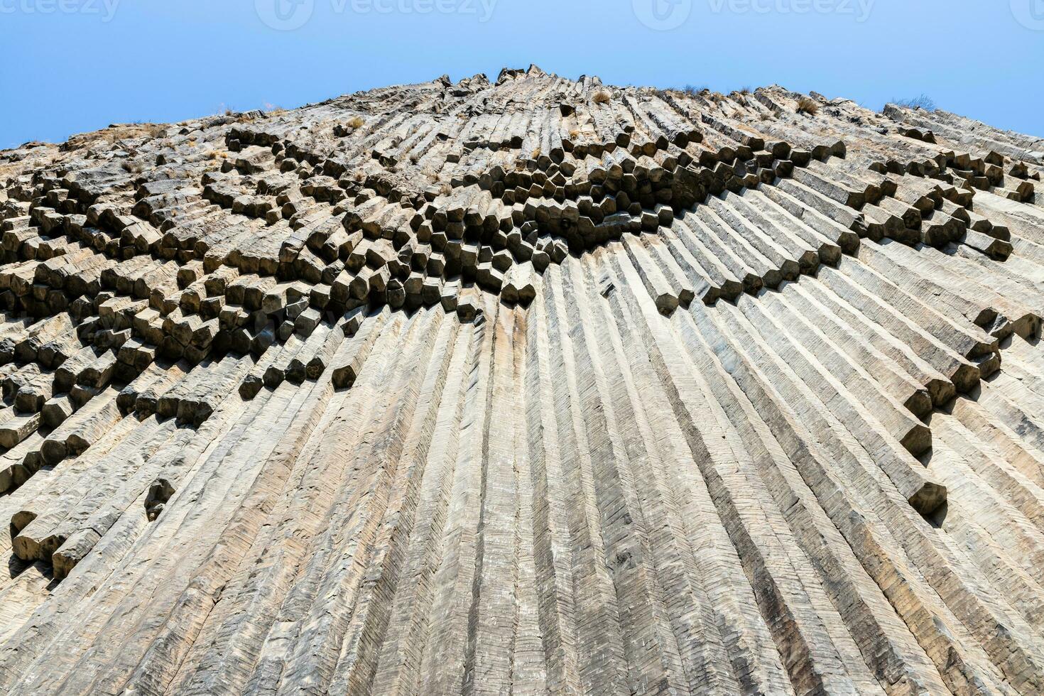 surface natural basalt columns in Garni gorge photo