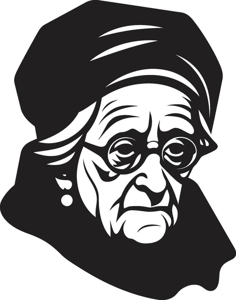 Vectorized Portraits of Old Women Grandmothers in Vector Old Womens Art