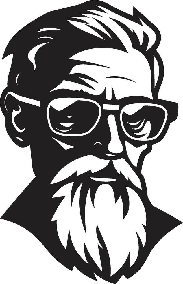 Elderly Mans Distinguished Look Classic Old Mans Vector Profile