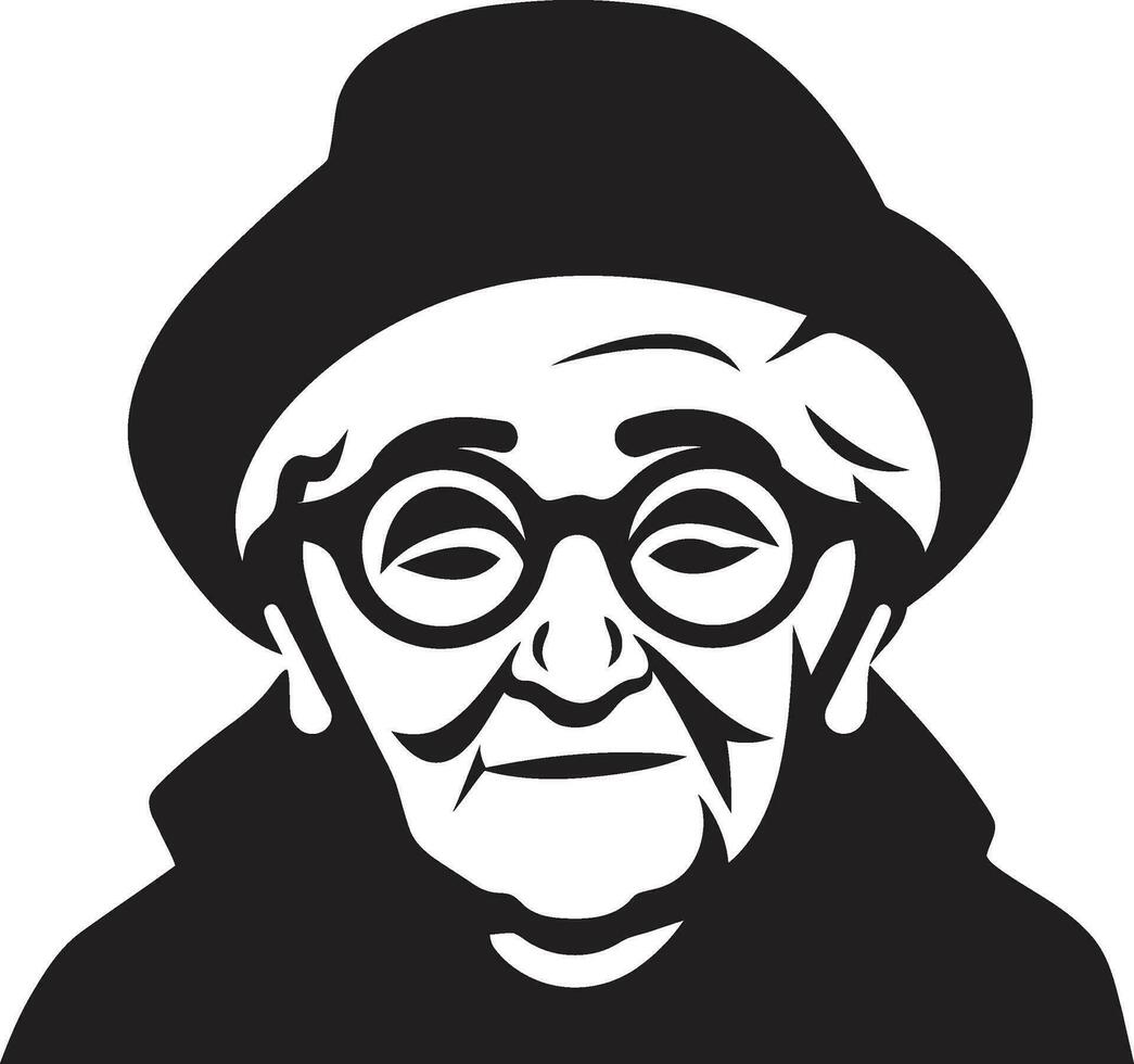 Vector Portraits of Wise Old Women Reflecting on Wisdom Old Women in Vector