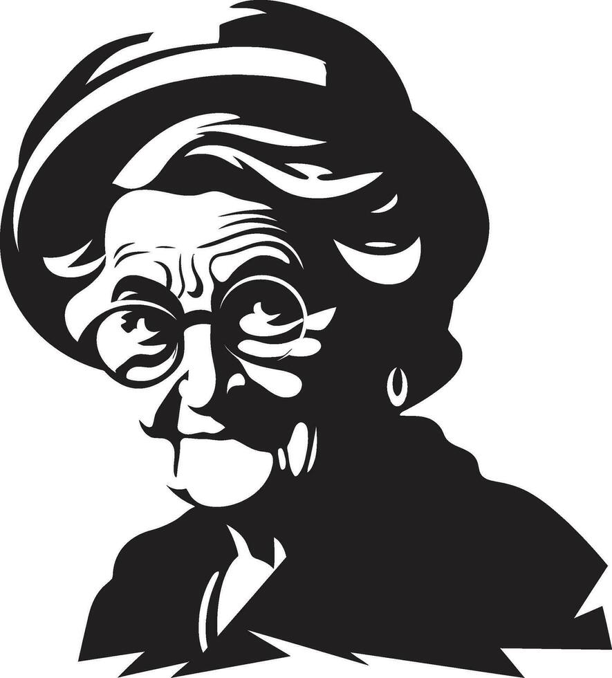 el Arte de envejecimiento antiguo mujer en vector formar vectorizado retratos de antiguo mujer