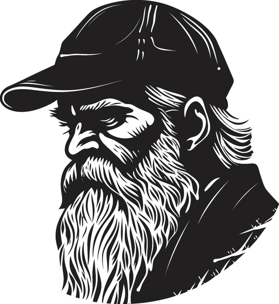 Vintage Gentleman with Beard Time Honored Grandfathers Art vector