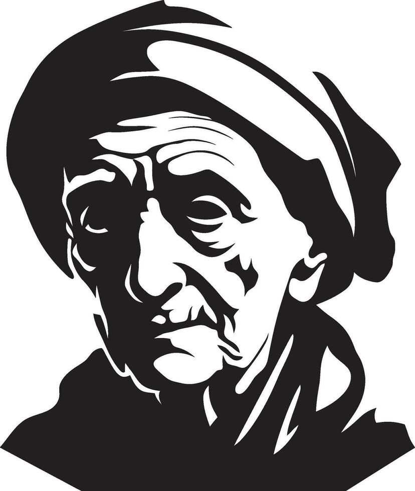 Vector Portraits of Elderly Women Senior Citizens in Art Old Women Vectors