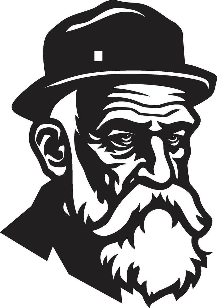 Time Honored Grandfathers Art Retro Styled Senior Gentleman vector