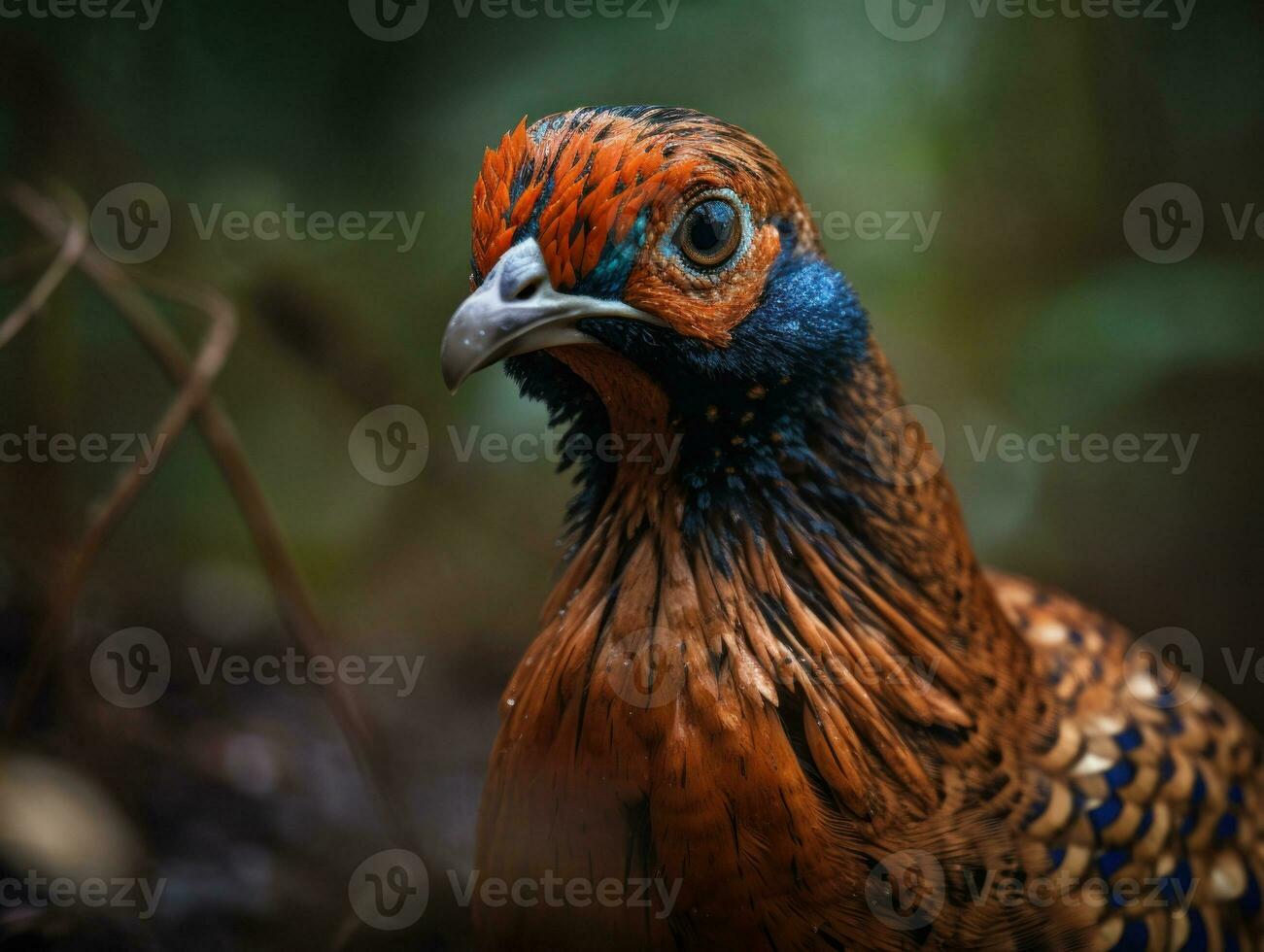 Pheasant bird portrait AI Generated photo