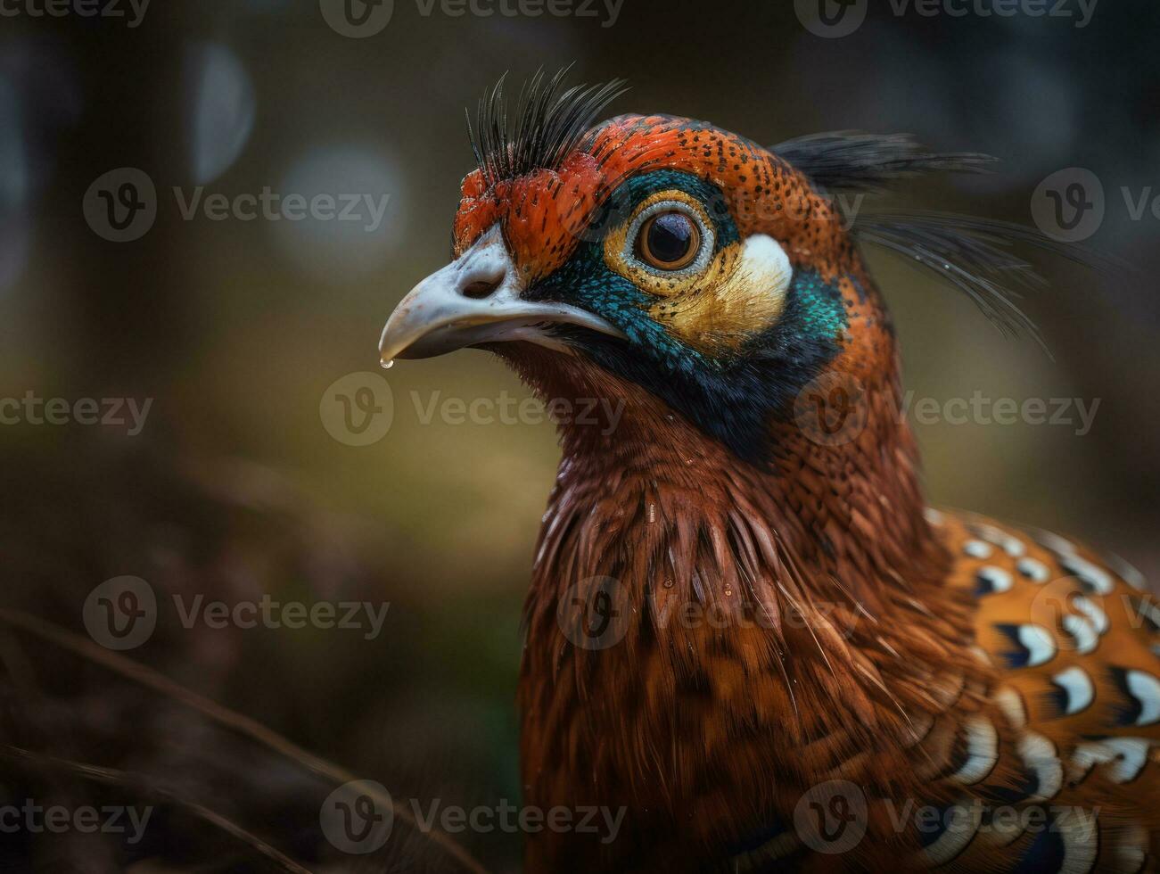 Pheasant bird portrait AI Generated photo