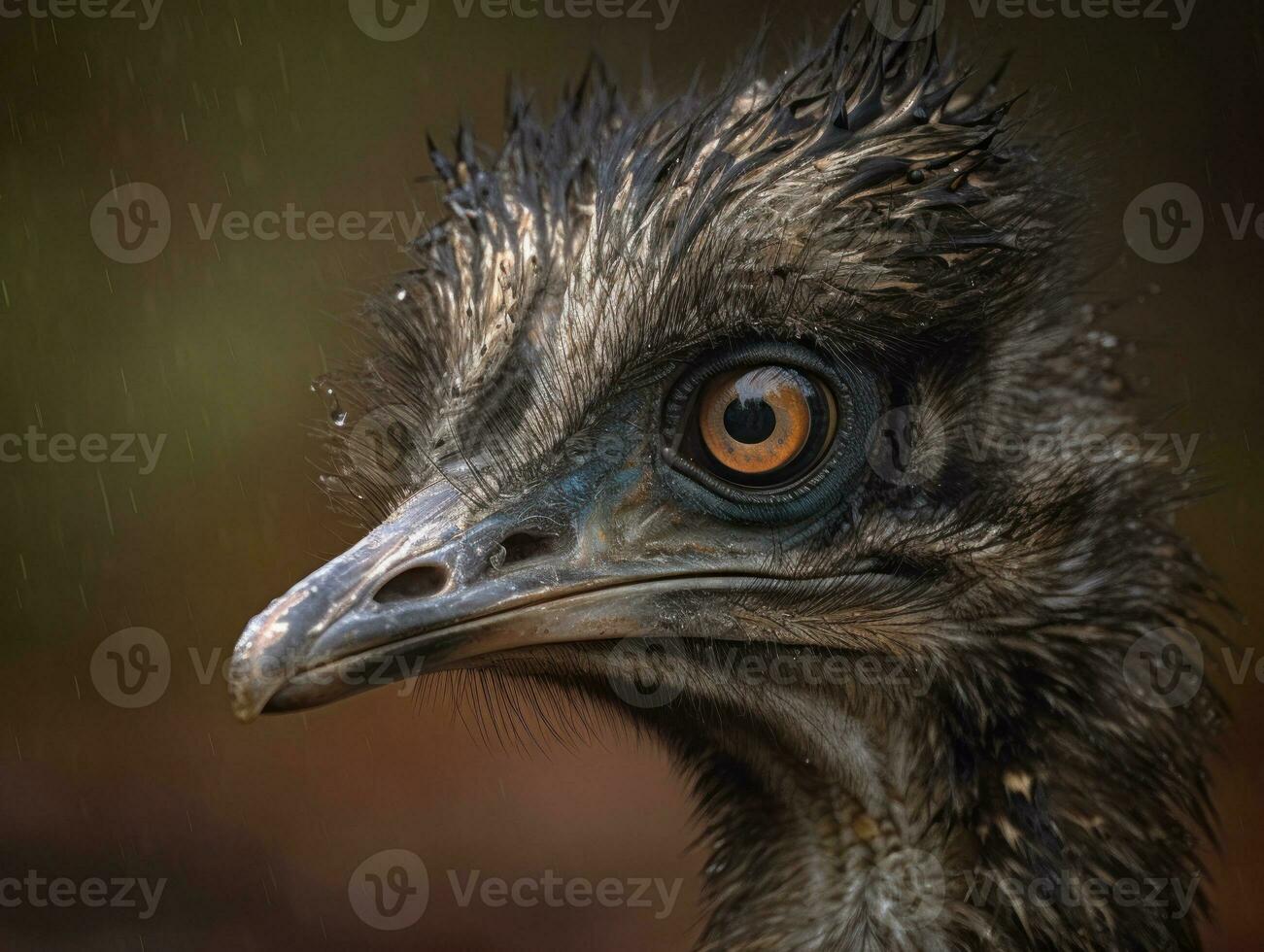 Emu bird portrait AI Generated photo