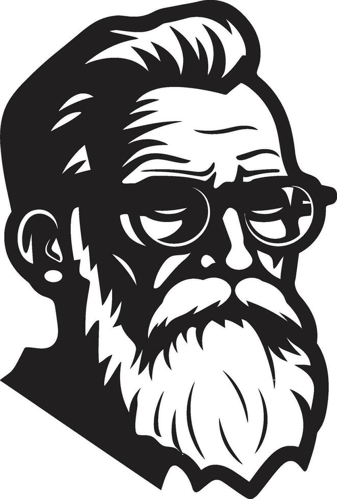 Retro Grandpa Cartoon Illustration Antique Style Senior Gentleman vector