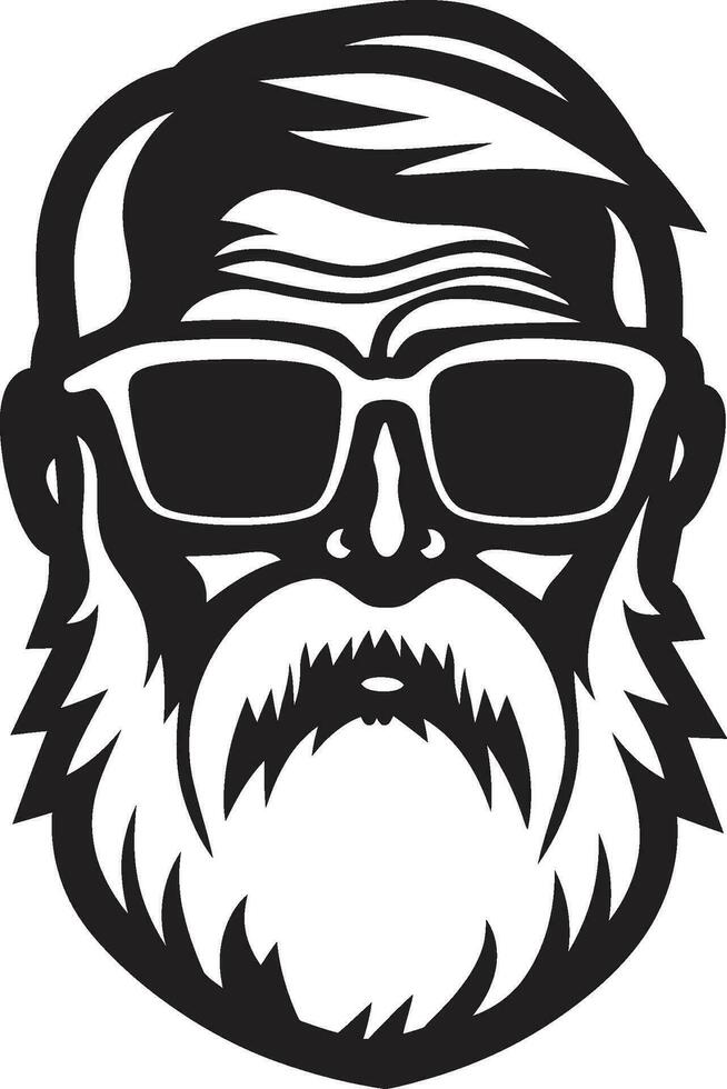 Old Man with Walking Stick Aged Male Icon Vector