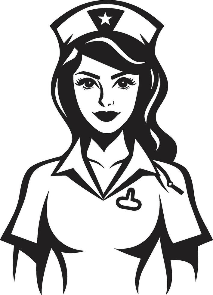 Nurse Vector Artistry Healing with Pixels Nurse Icons in Graphic Design Visualizing Compassion