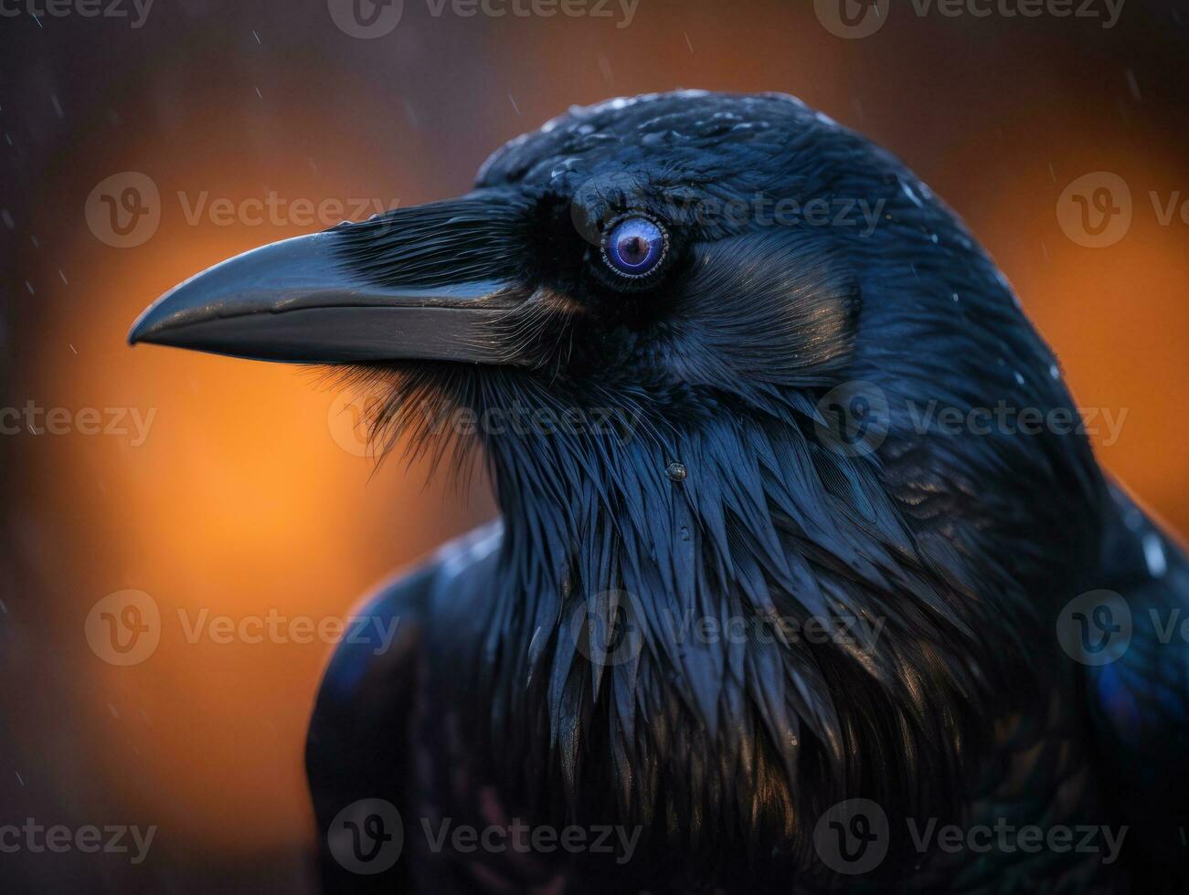 Raven bird portrait AI Generated photo