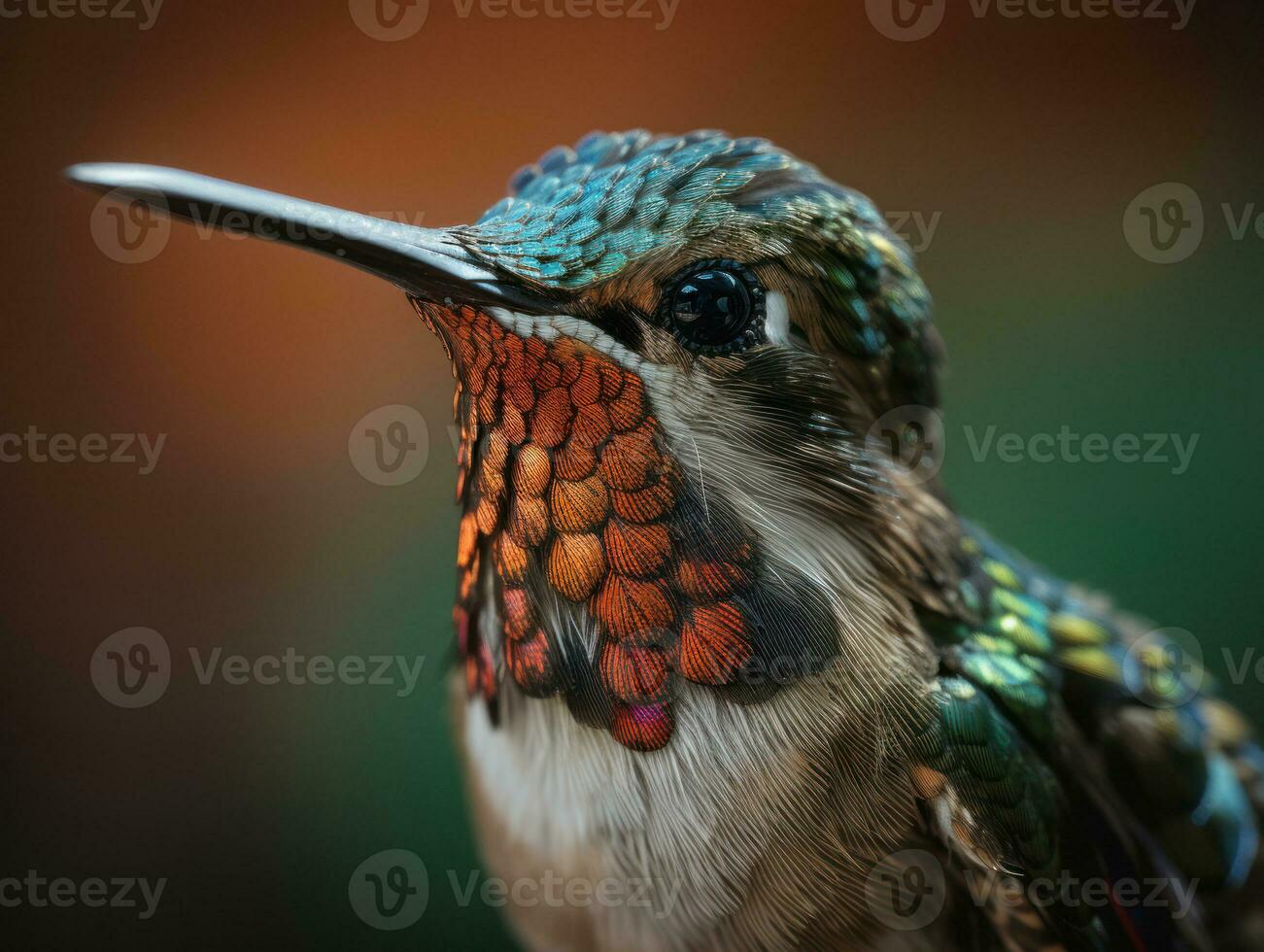 Hummingbird bird portrait AI Generated photo