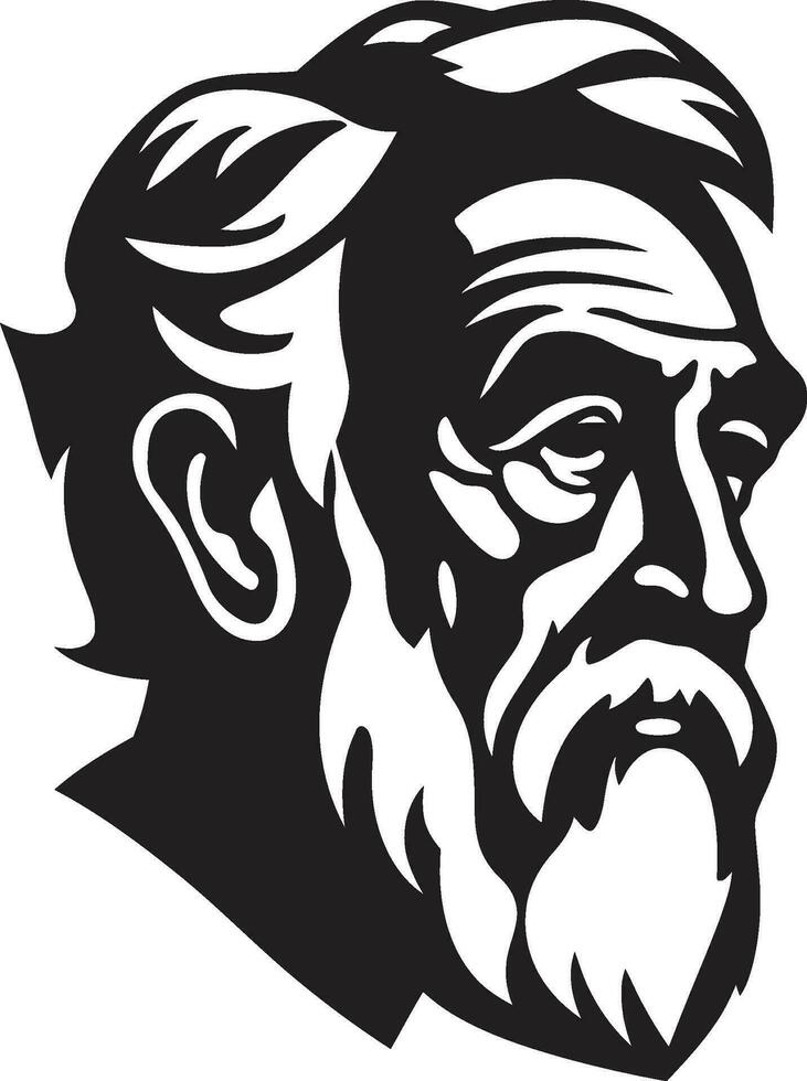 Grandfather Cartoon Character Design Elderly Man Avatar Illustration vector