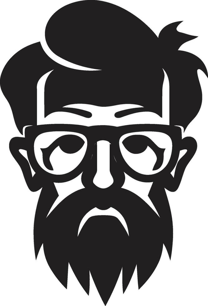 Envejecido masculino icono vector gris peludo abuelo perfil