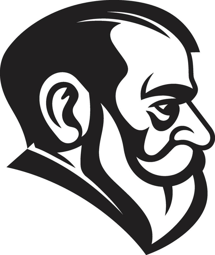 Classic Grandpa Cartoon Art Old Man with Wisdom Lines vector