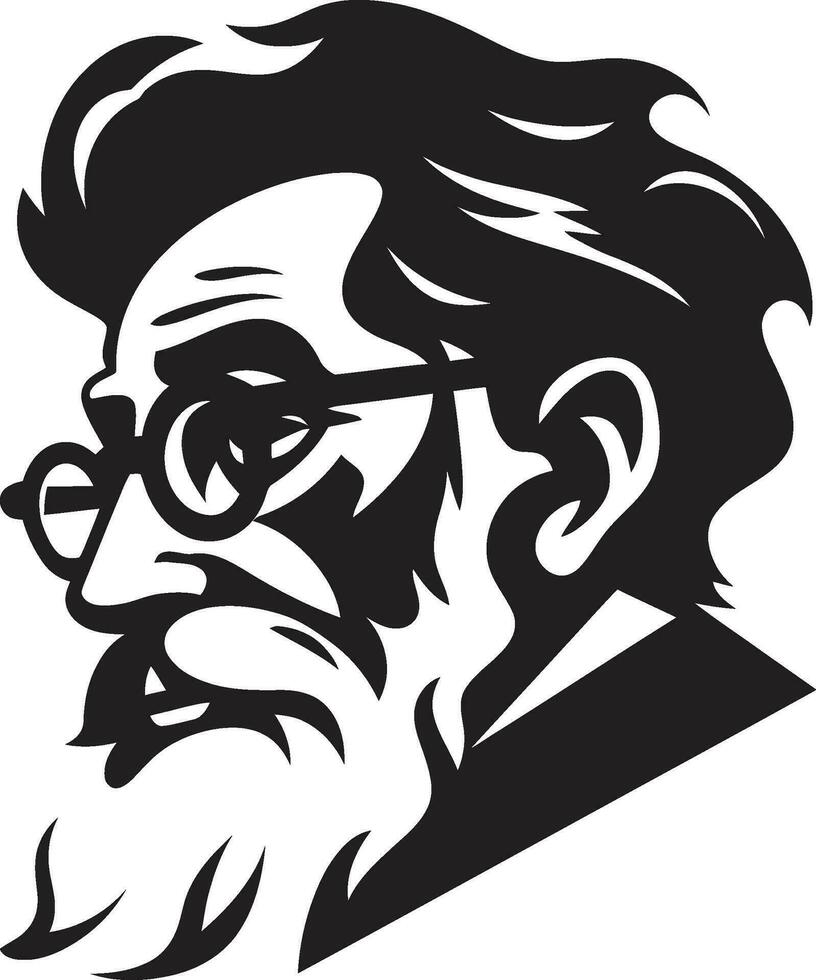 Vintage Senior Male Character Age Resistant Grandpa Art vector