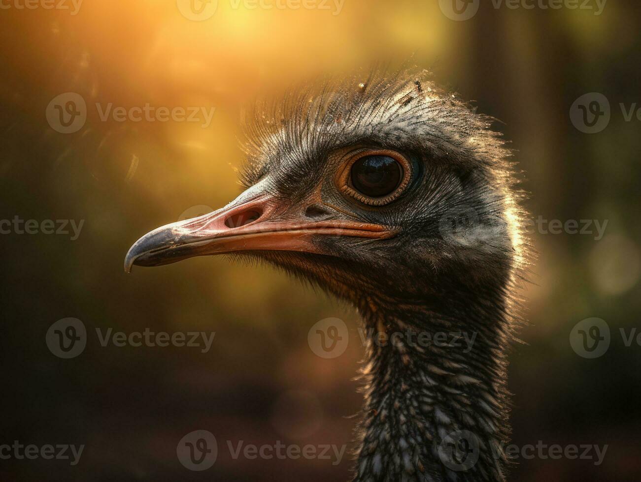 Ostrich bird portrait AI Generated photo