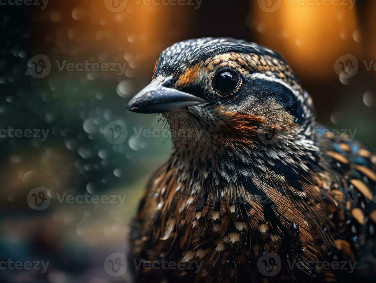 Quail bird portrait AI Generated photo