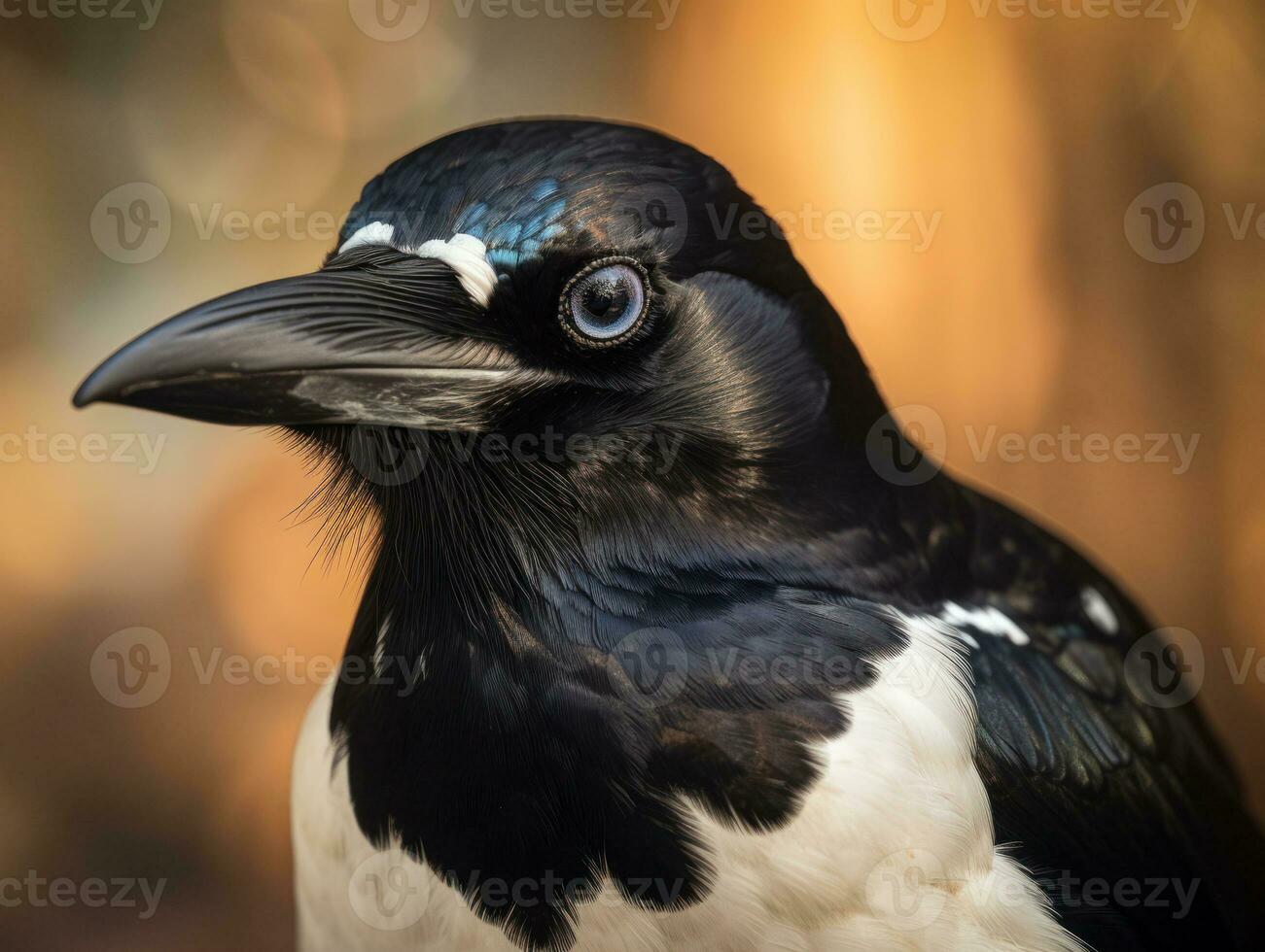 Magpie bird portrait AI Generated photo