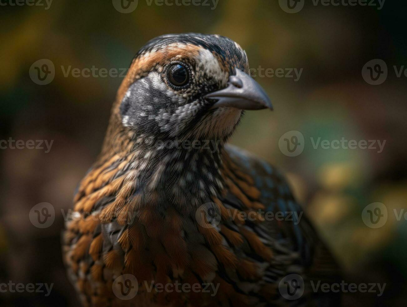 Quail bird portrait AI Generated photo