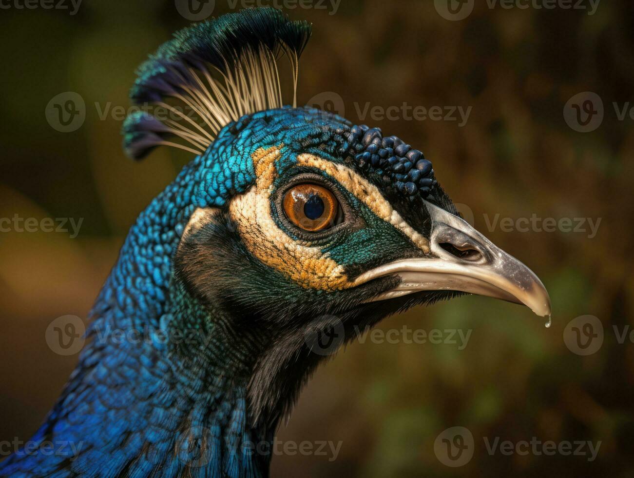 Peafowl bird portrait AI Generated photo