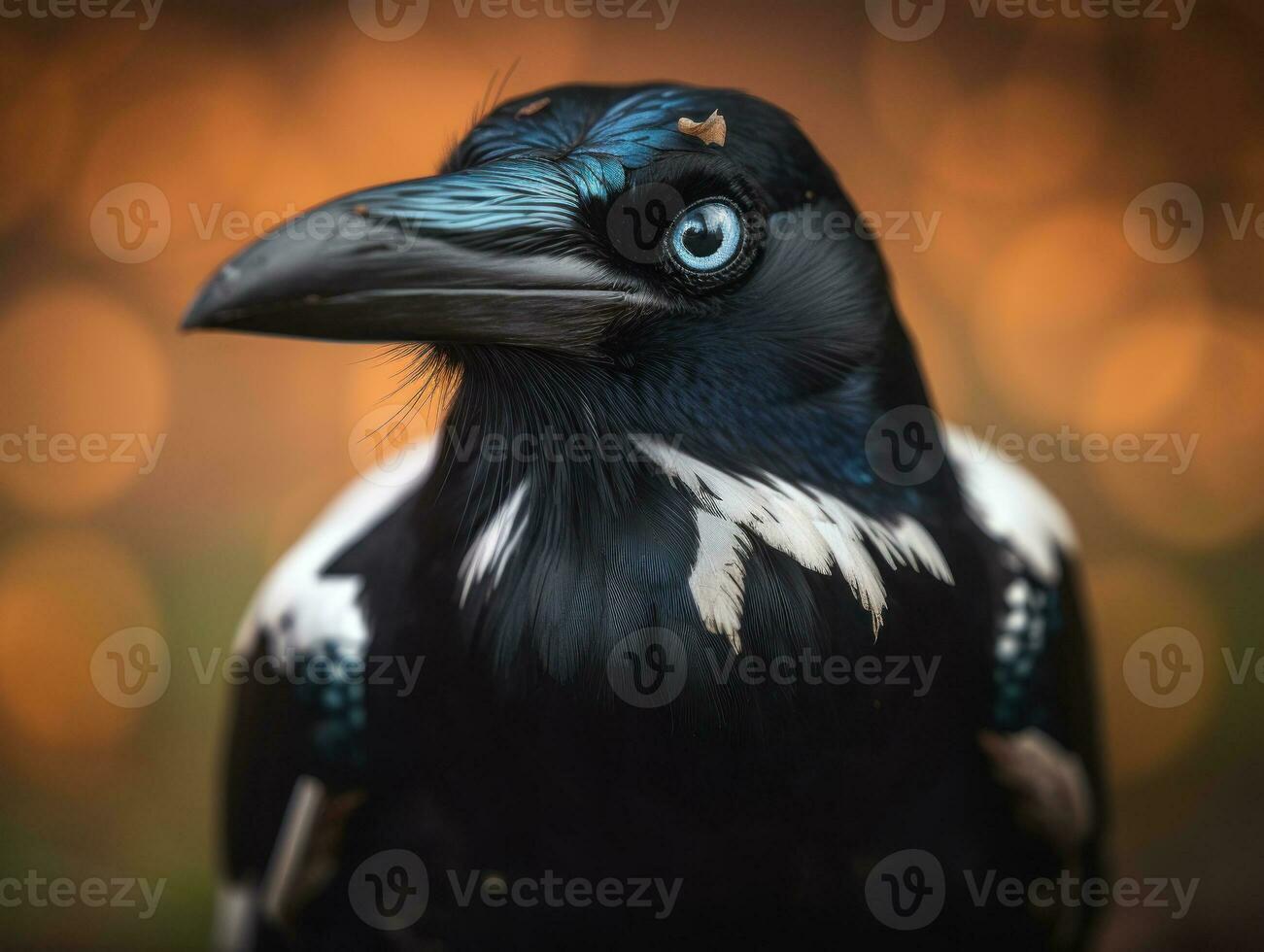 Magpie bird portrait AI Generated photo