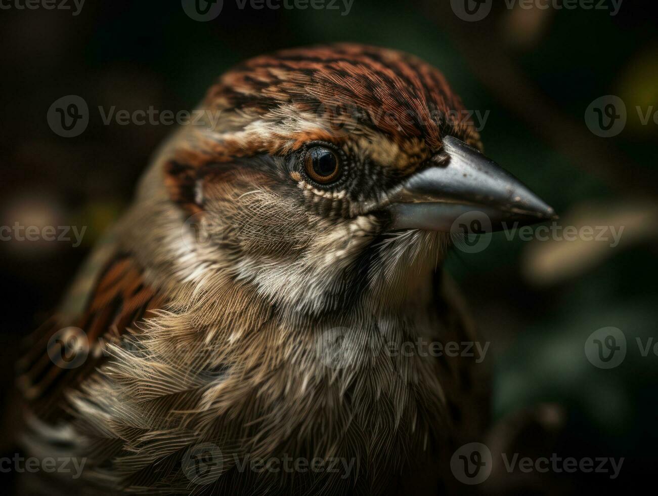 Sparrow bird portrait AI Generated photo