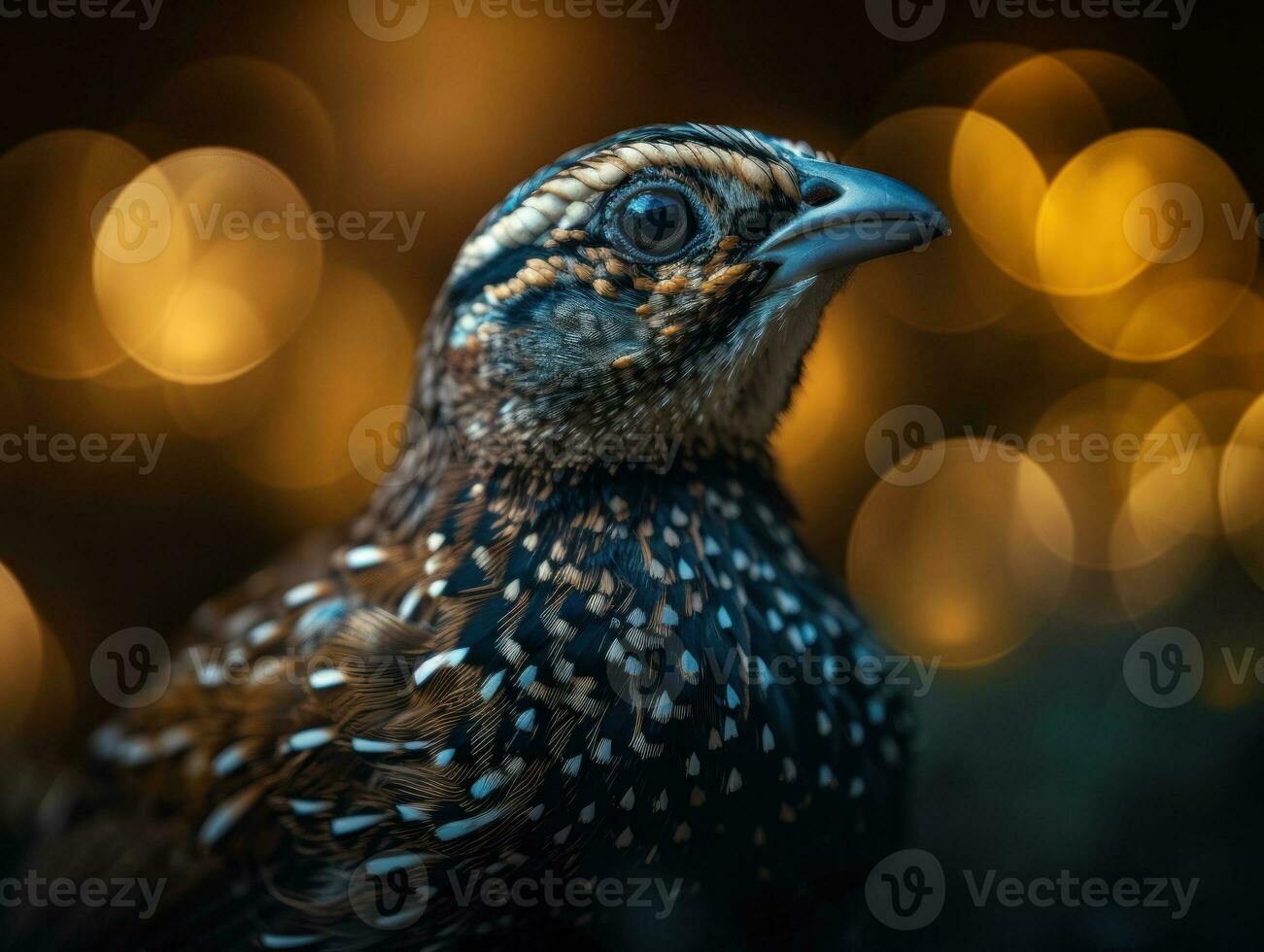 Quail bird portrait AI Generated photo