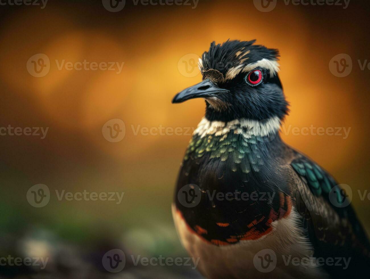 Lapwing bird portrait AI Generated photo