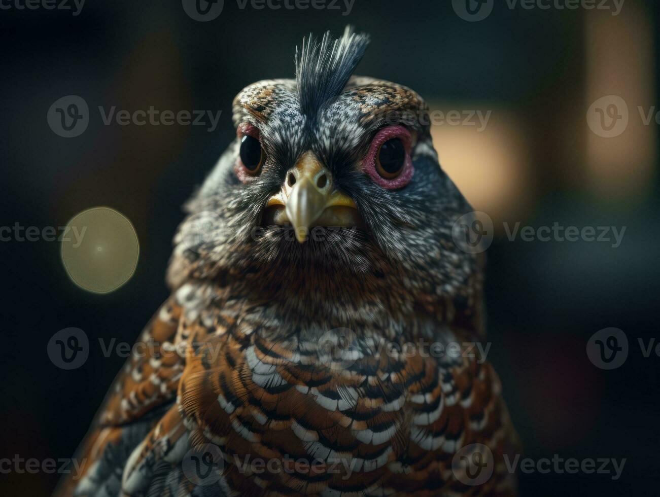 Quail bird portrait AI Generated photo