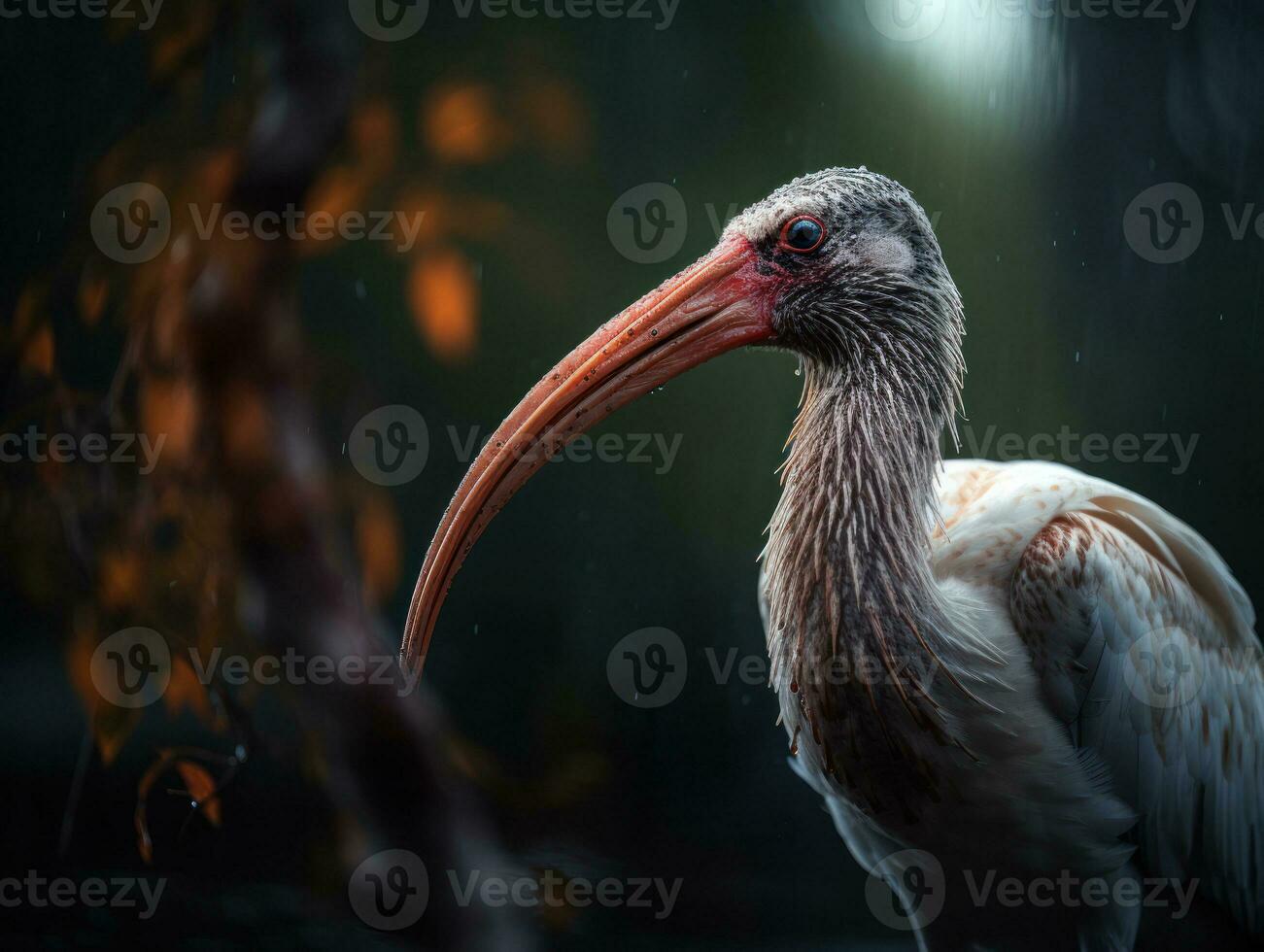 ibis pájaro retrato ai generado foto