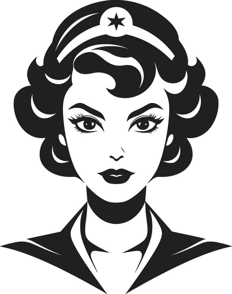 Illustrating Nursing Aesthetic Tributes to Care Nurse Artistry Portraits of Dedication in Design vector
