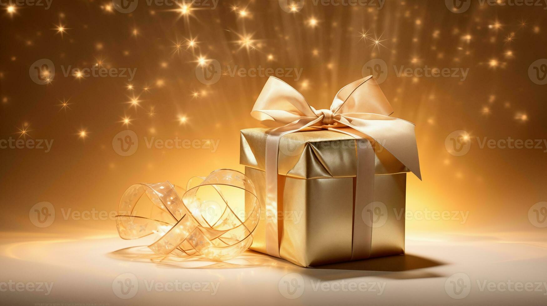 ai generative  Beautifully wrapped christmas gift, present in multiple colors with beautiful backgrounds to elevate them photo