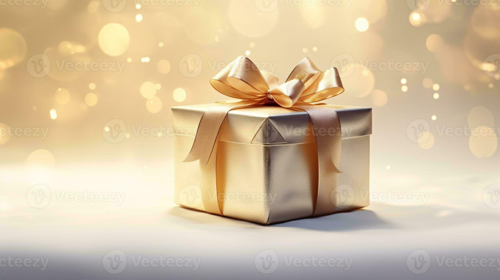 ai generative  Beautifully wrapped christmas gift, present in multiple colors with beautiful backgrounds to elevate them photo