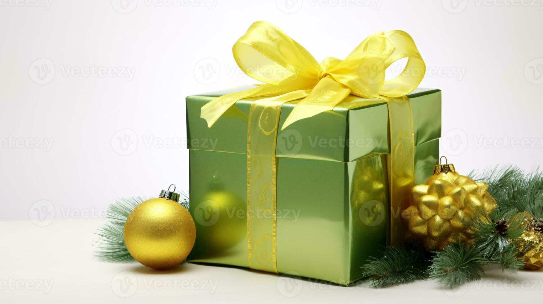 ai generative  Beautifully wrapped christmas gift, present in multiple colors with beautiful backgrounds to elevate them photo