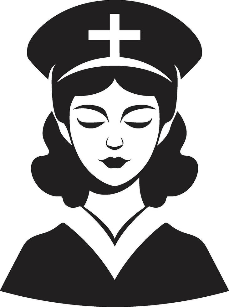 Nurse Illustrations in Modern Design Nurse Characters Conveying Hope through Art vector