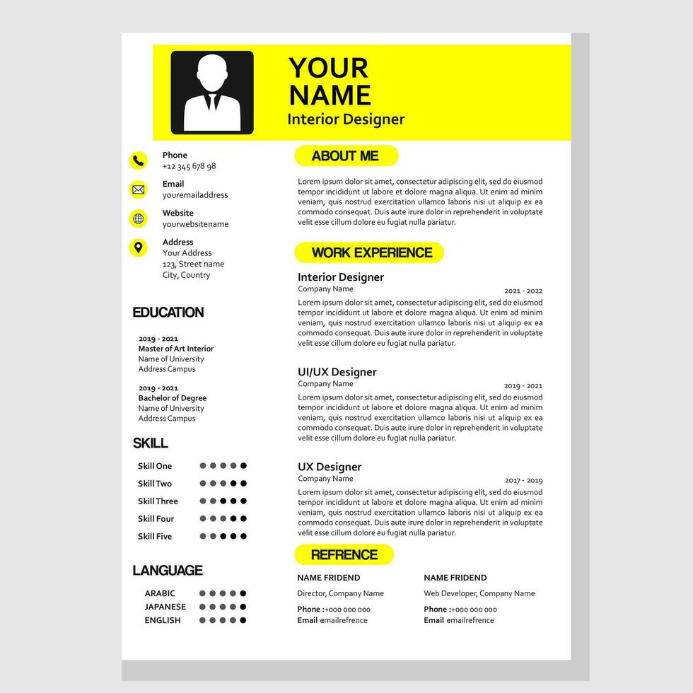 CV diseño para empresa vector