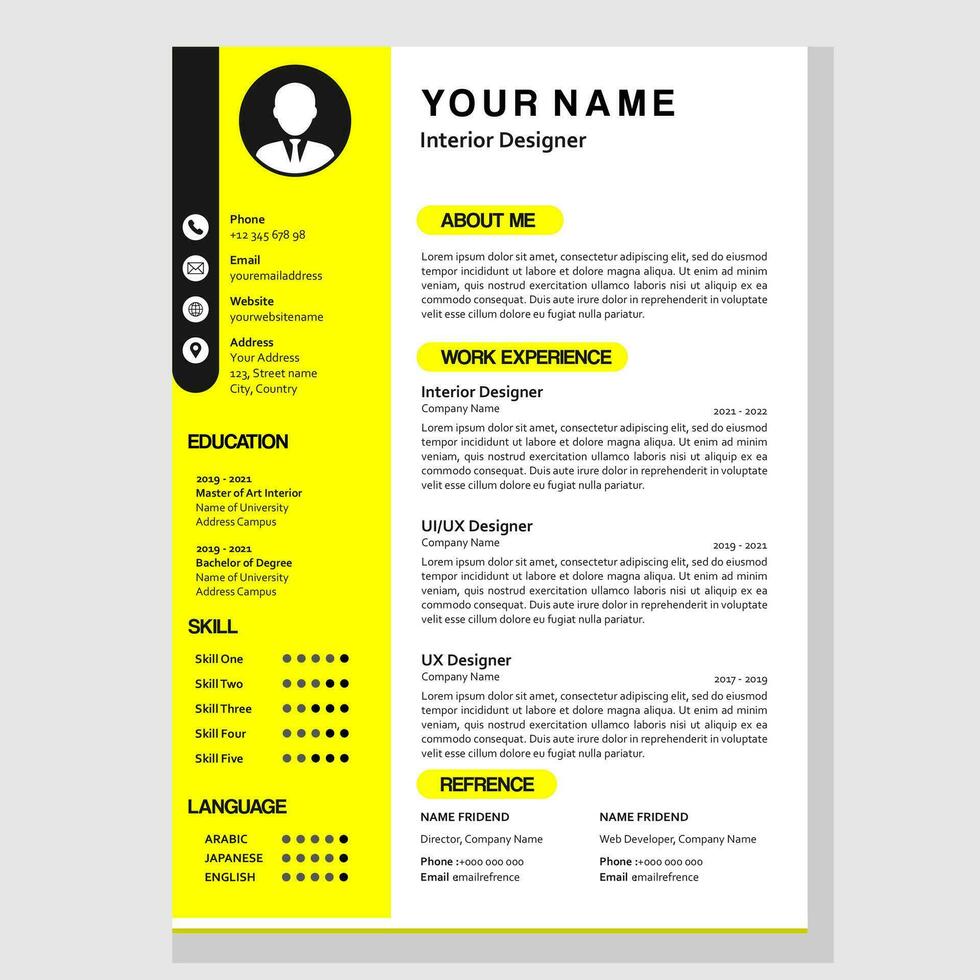 CV diseño para empresa vector