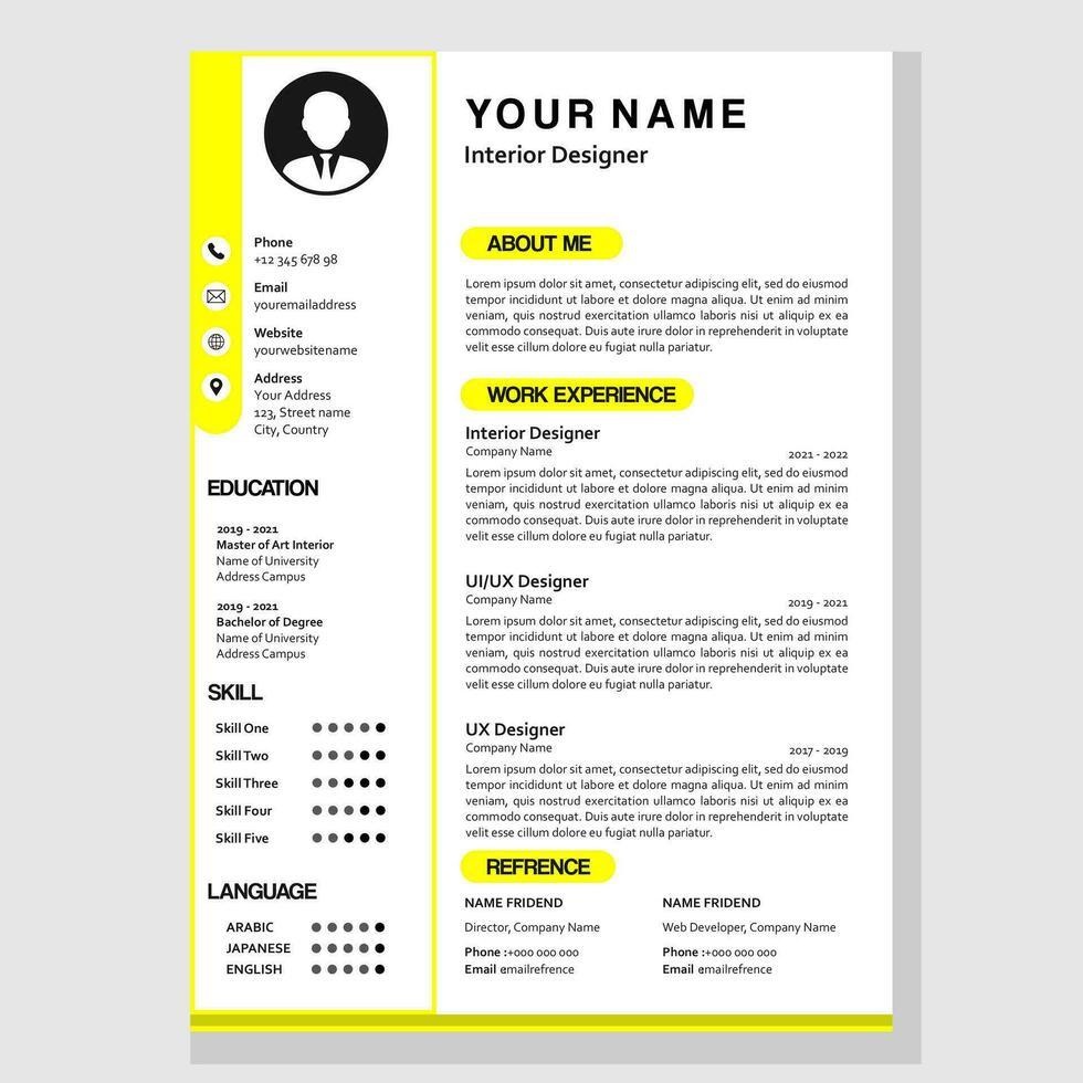 CV diseño para empresa vector