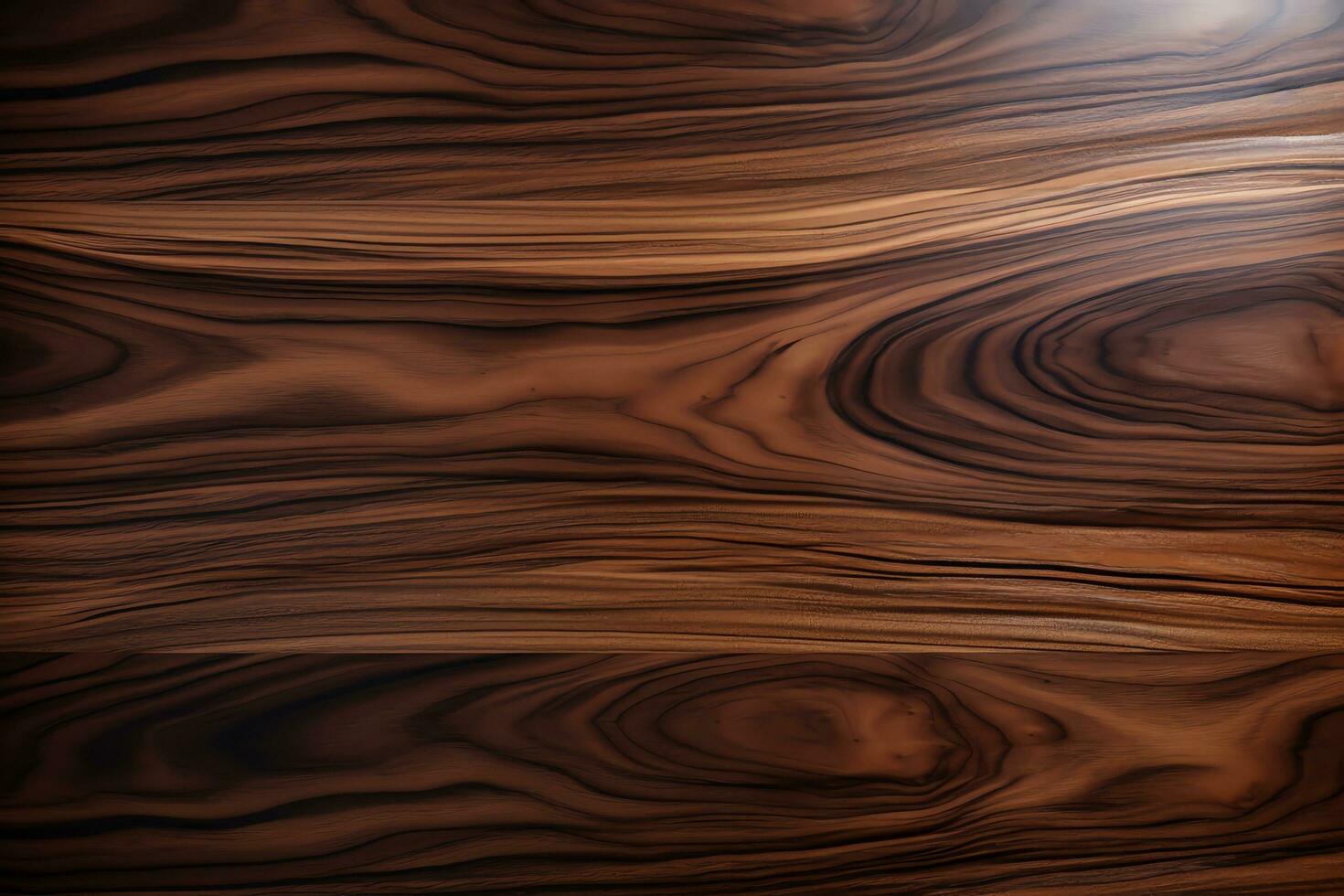 Dark walnut wood known for its luxurious chocolate brown hue and swirling grain wood , AI Generated photo