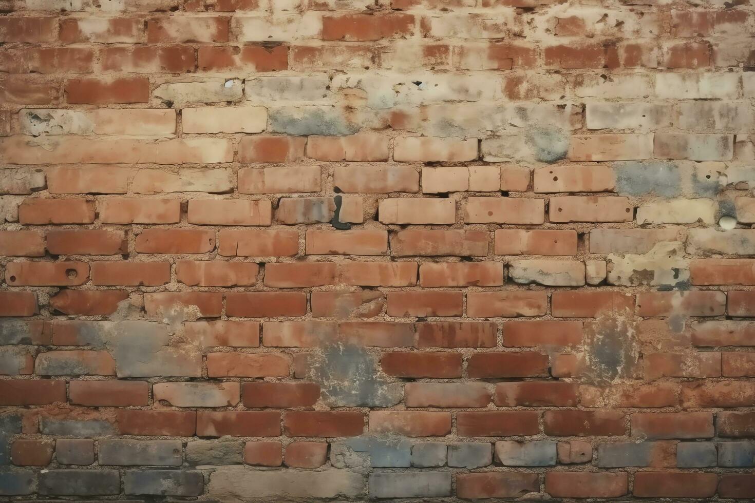 Antique Red bricks texture, AI Generated photo