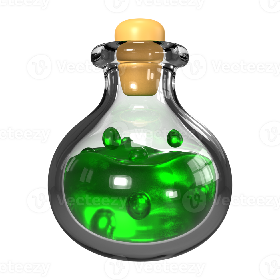 Potion Bottle 3D Illustration Icon png