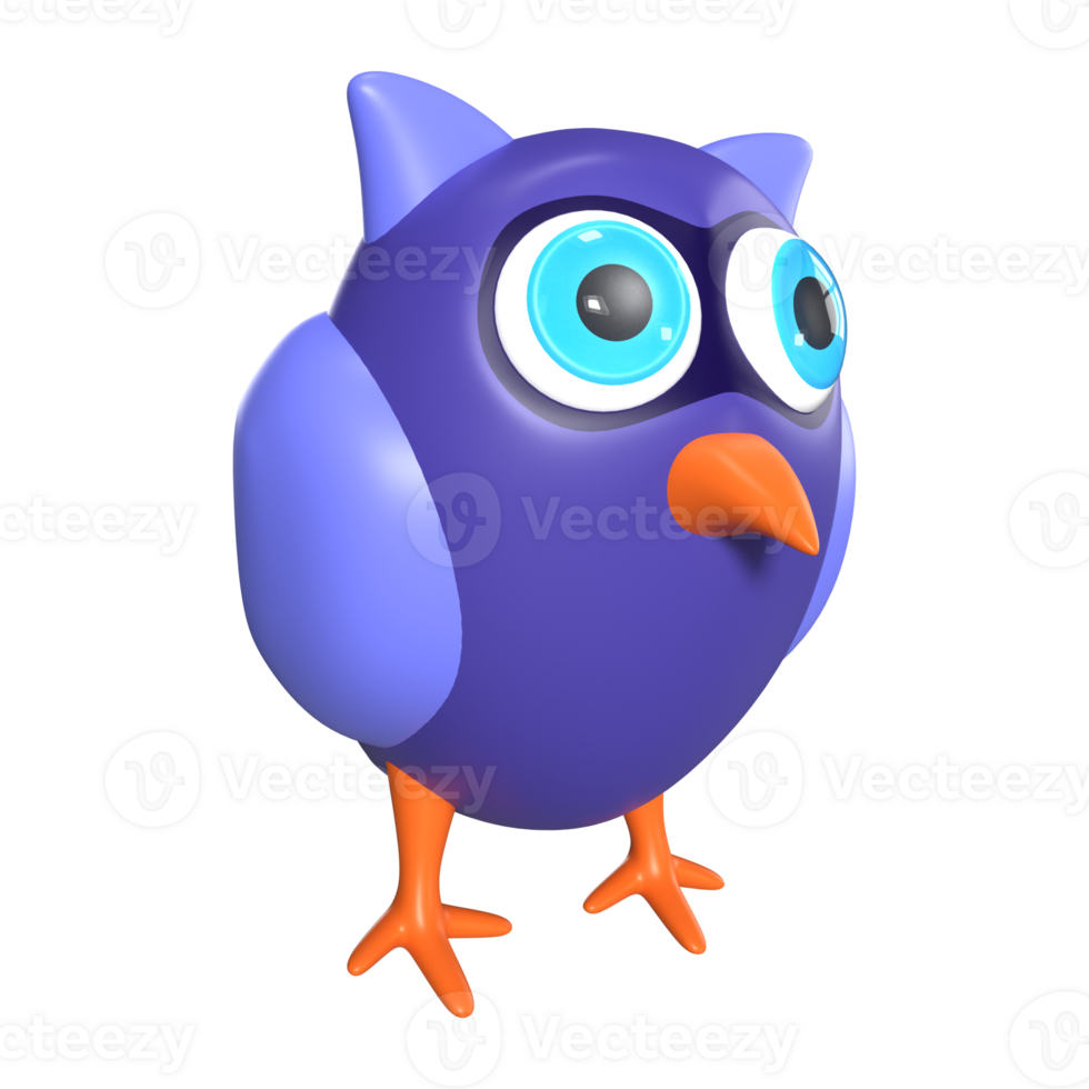 Halloween Owl 3D Illustration Icon png