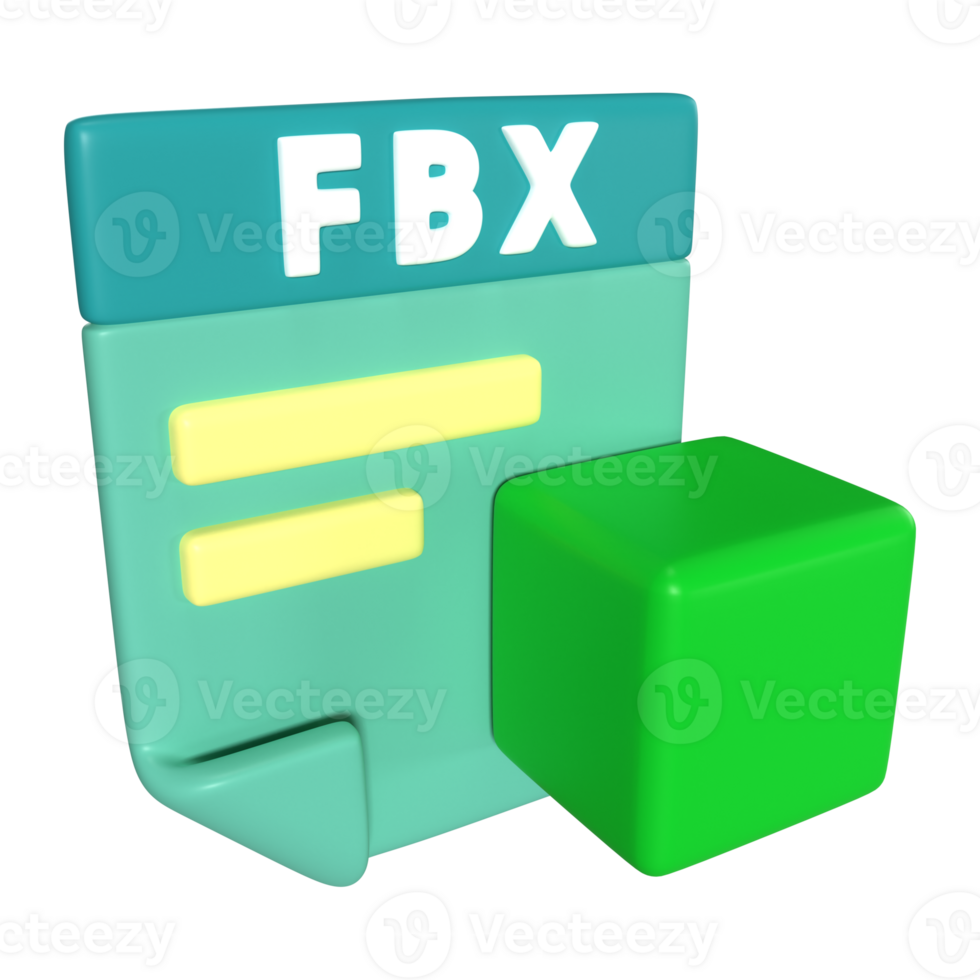 FBX File Extension 3D Illustration Icon 34093889 PNG