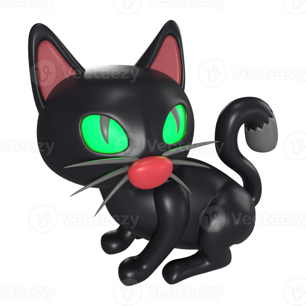 Halloween Cat 3D Illustration Icon png